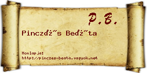 Pinczés Beáta névjegykártya