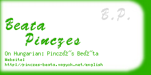 beata pinczes business card